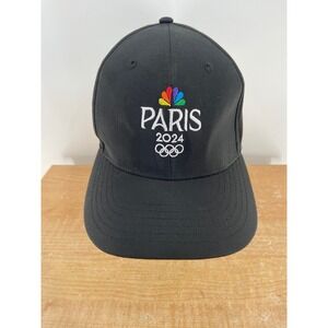 NBC Paris 2024 Olympics Baseball Cap Hat Black Embroidered Team Apparel